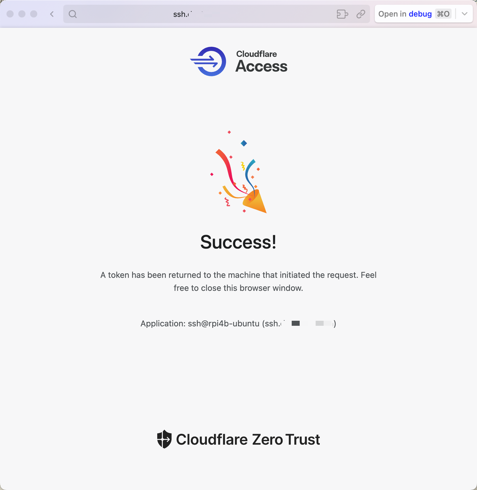 CloudflareAccess-Signin-success